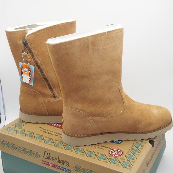 NEW Skechers Women's  10 Keepsakes 2.0 Warm Road Hi Top Boots Tan Brown *READ* - Picture 1 of 13